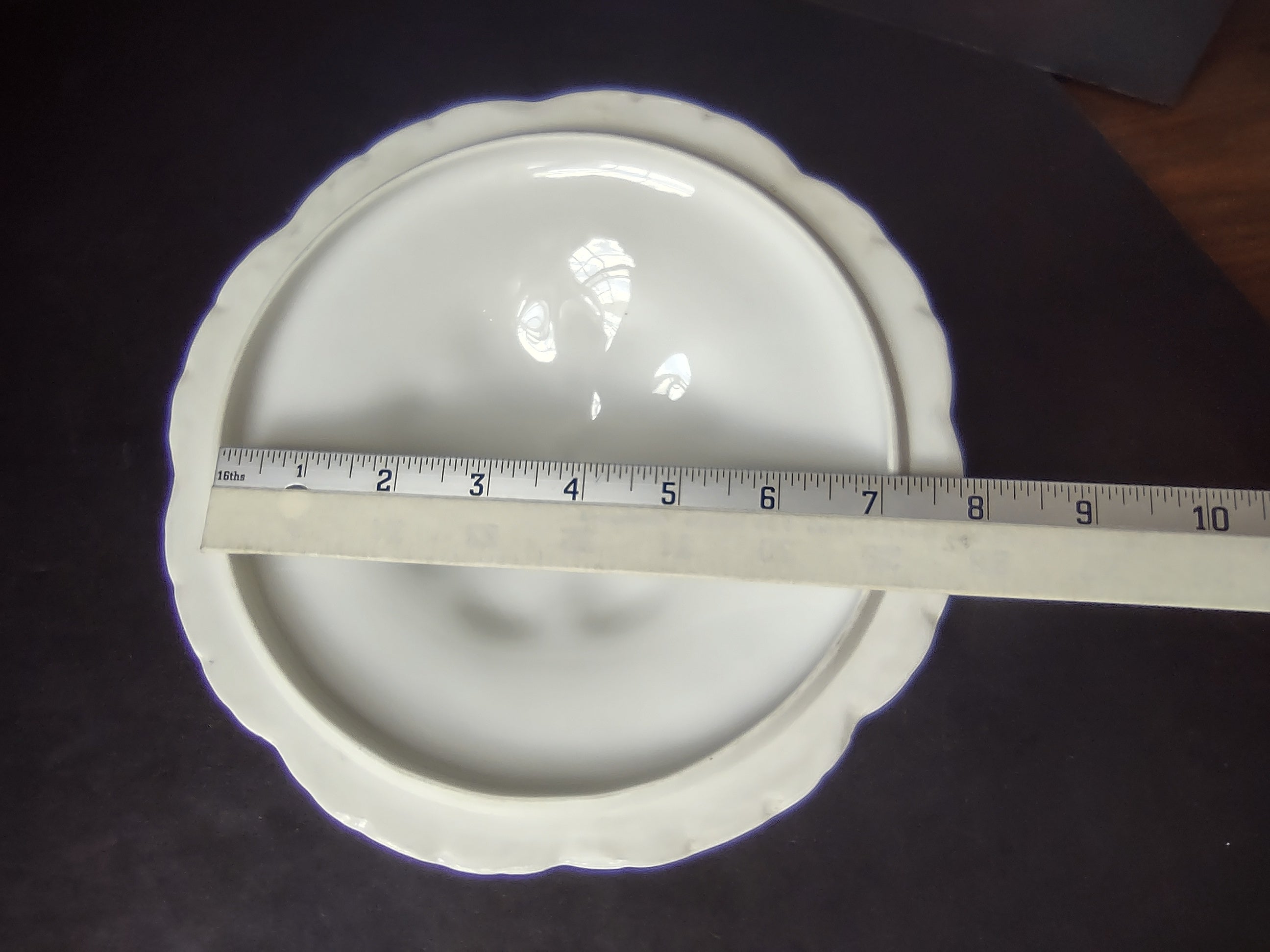 Haviland France Limoges Round LID ONLY for Serving Bowl Plain White (lot 1022)