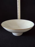 Vintage Minton White Paisley Vegetable Bowl Bone China Pedestal Foot (Lot 5516)