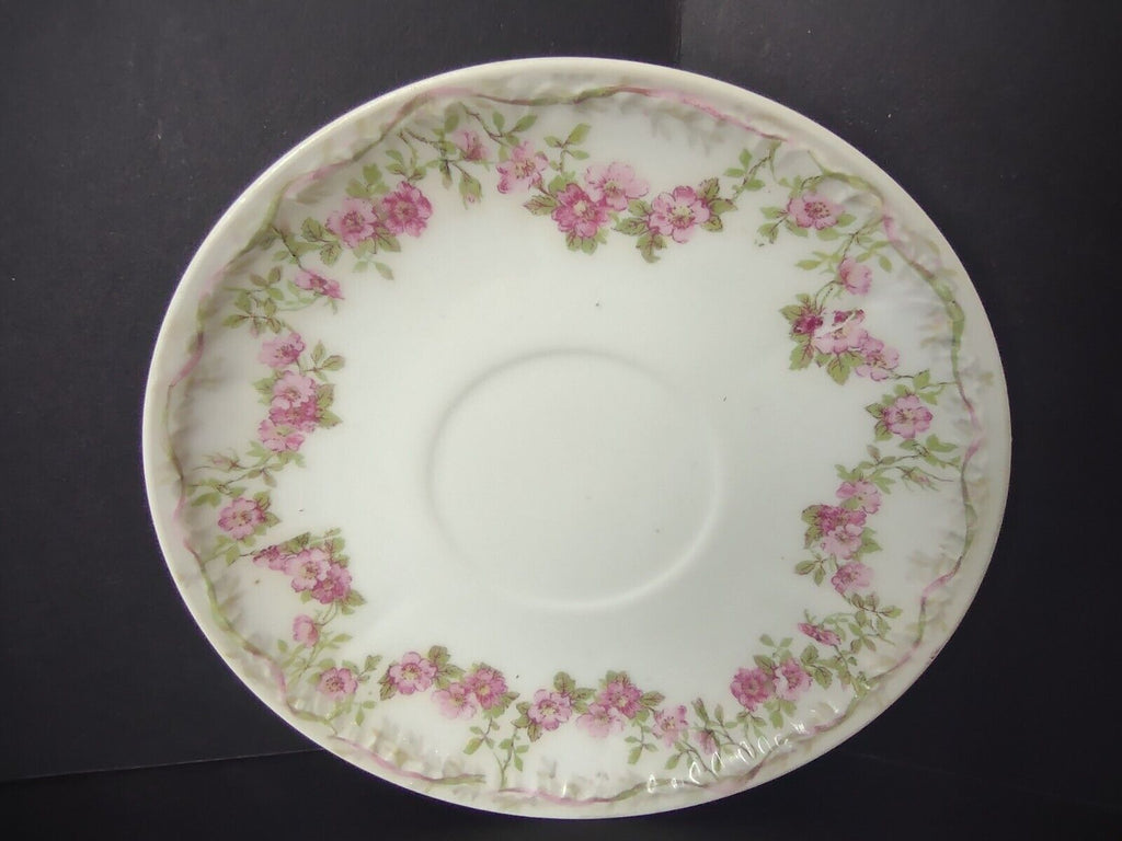 GDA Limoges Saucer ONLY Apple Blossom Garland Swag Ribbon (lot 751)