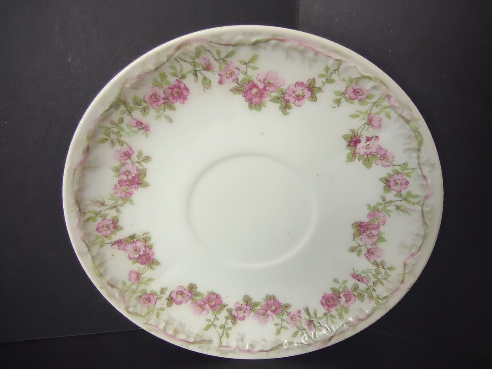 GDA Limoges Saucer ONLY Apple Blossom Garland Swag Ribbon (lot 751)