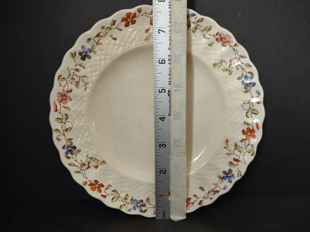 Vintage Copeland Spode Plate Wicker Dale Floral English CRAZING (Lot 5769)