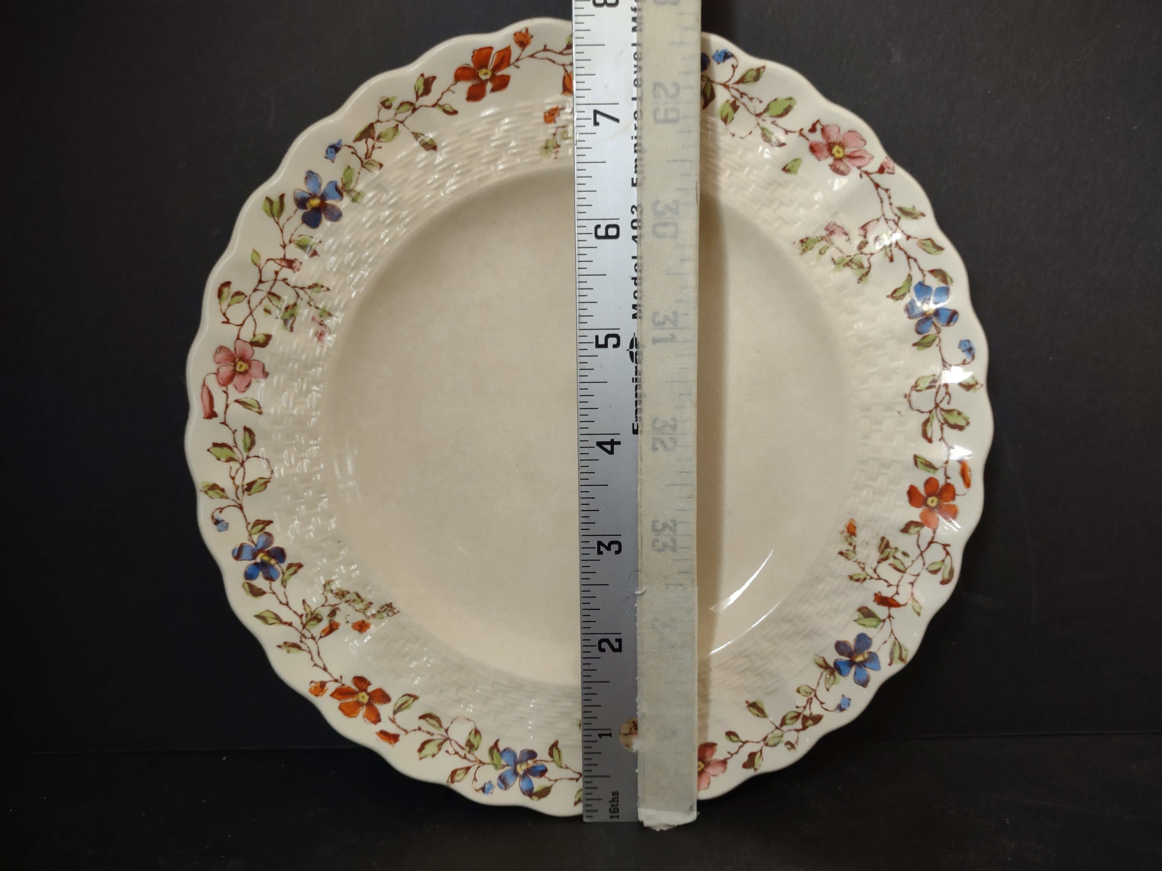 Vintage Copeland Spode Plate Wicker Dale Floral English CRAZING (Lot 5769)