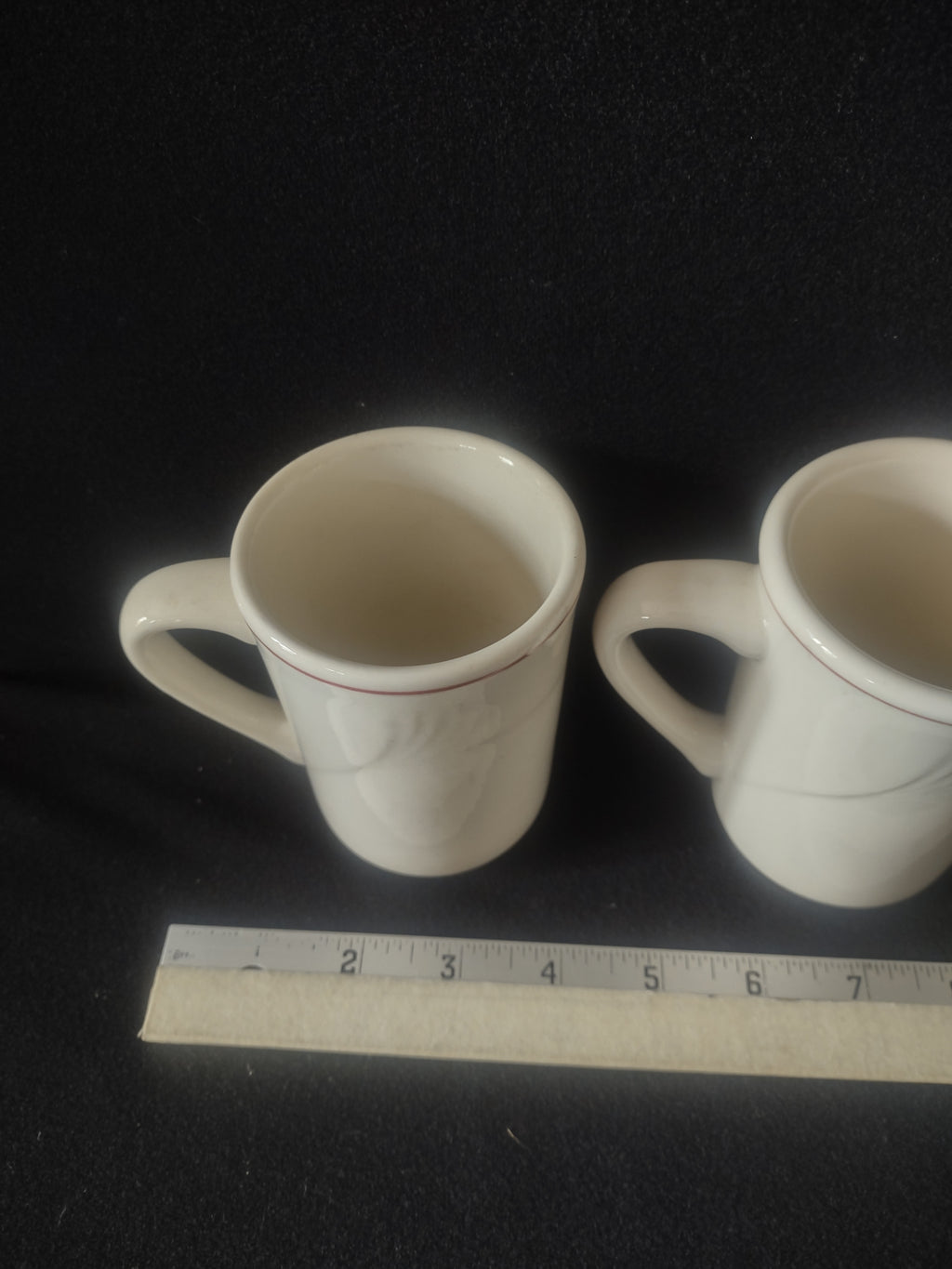 Vintage Oneida Espree Restaurant Ware Coffee Mug Red Stripe Set Of 3 (Lot 5298)