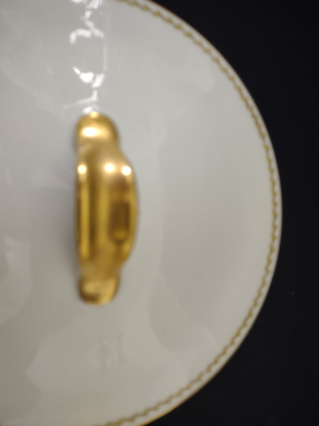 Noritake Yellow Laurel Band Round Soup Tureen S 792A Dish Gold Trim (lot 326)