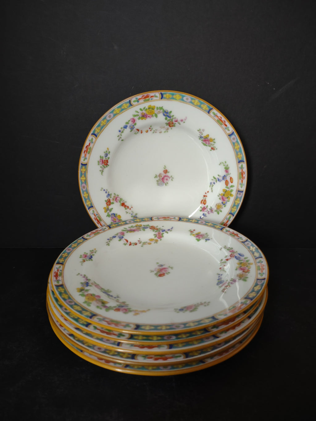 Vintage Minton Rose Yellow Trim Brad Butter Plate x 6 Bone China (lot 5484)