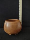 Vintage Round Pottery Brown Four Footed Planter (Lot 3547)