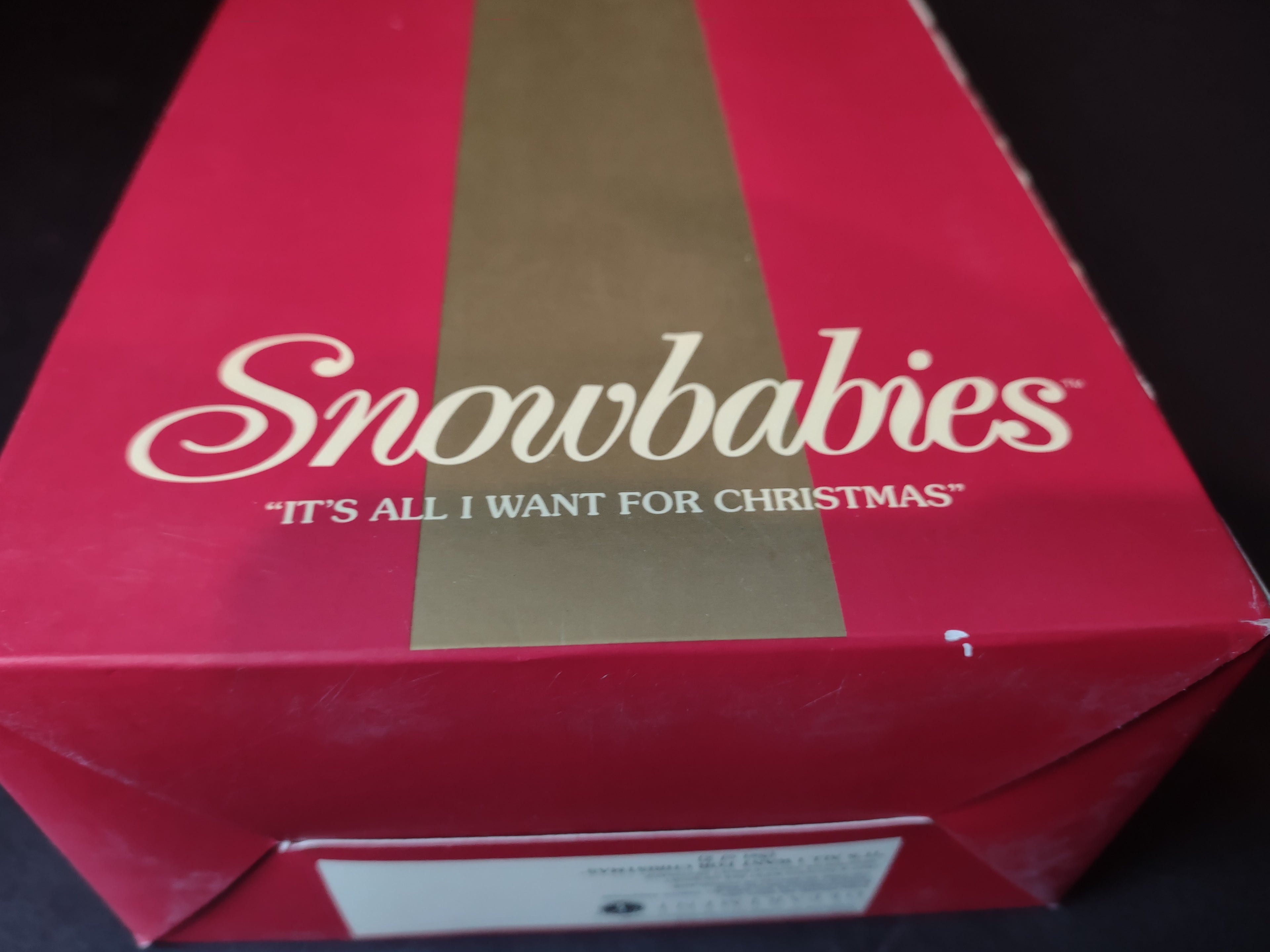 Snowbabies "It's All I Want For Christmas" Knitted Stocking Porcelain (lot 1452)
