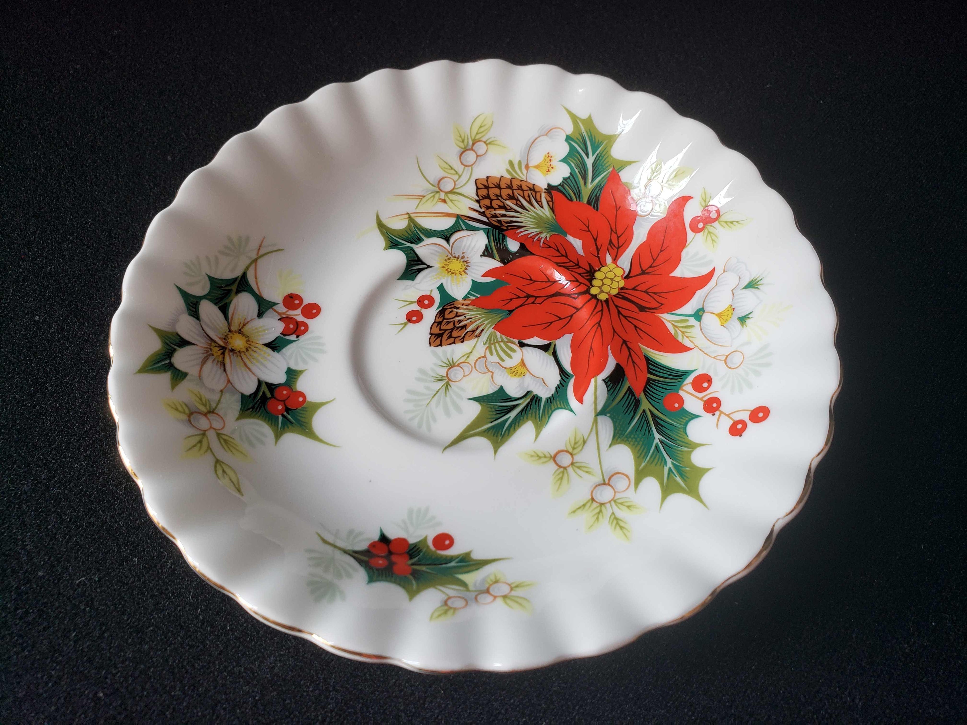Vintage Royal Albert Bone China Yuletide Saucer ONLY (lot 2014)