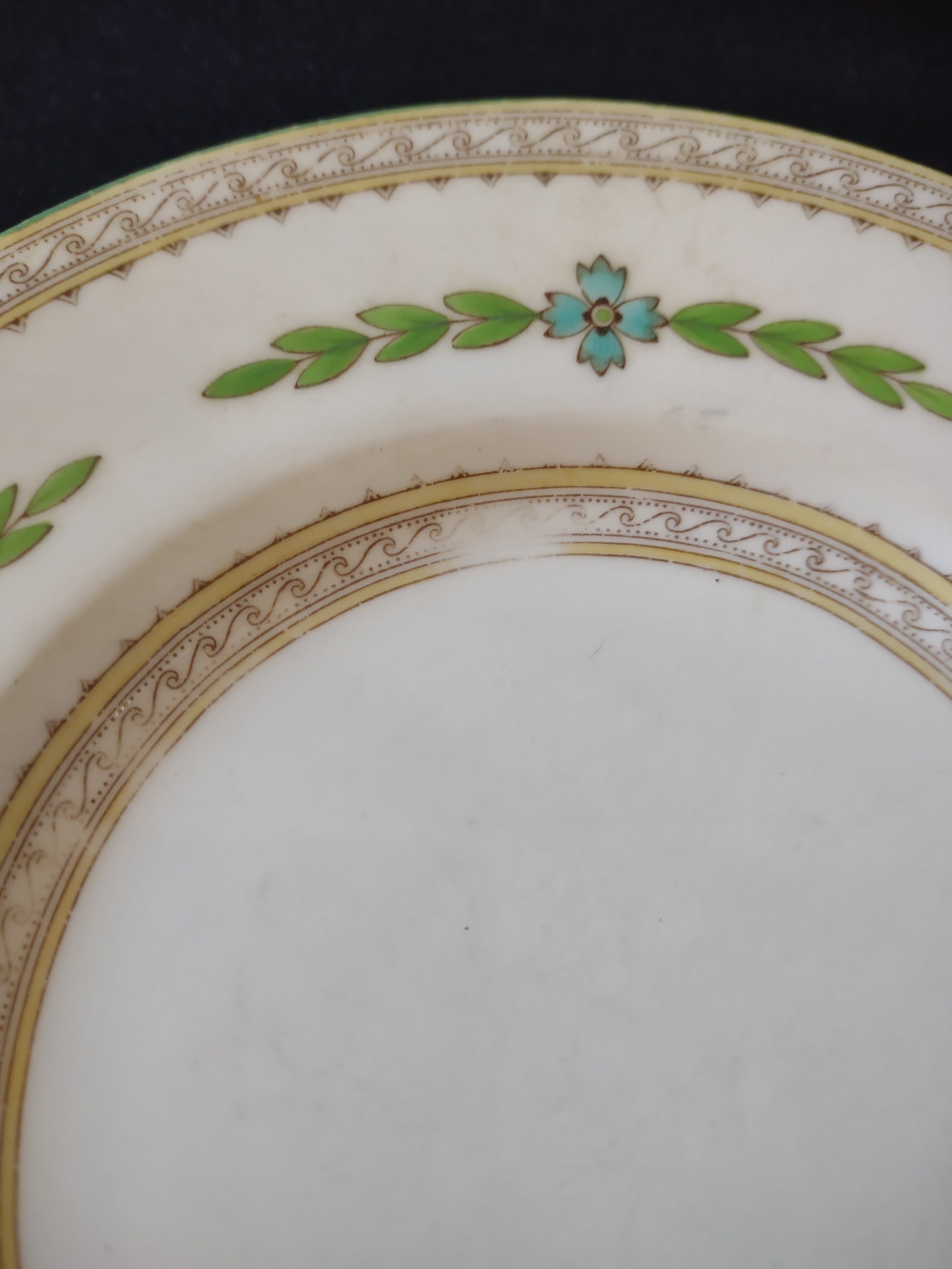 Vintage Minton Kent Lunch Salad Plate Bone China Green Turquoise x 4 (Lot 5458)