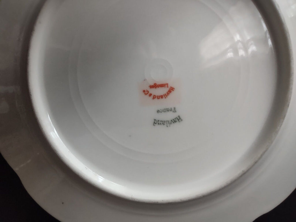 Haviland Limoges France Double Gold Trim Dessert Plate Flower (lot 635)