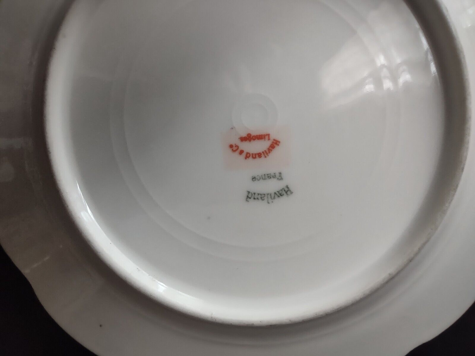 Haviland Limoges France Double Gold Trim Dessert Plate Flower (lot 635)