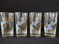 Vintage MCM Libbey Prancing Colt Horses Glass Tumblers x 4 (lot 5164)
