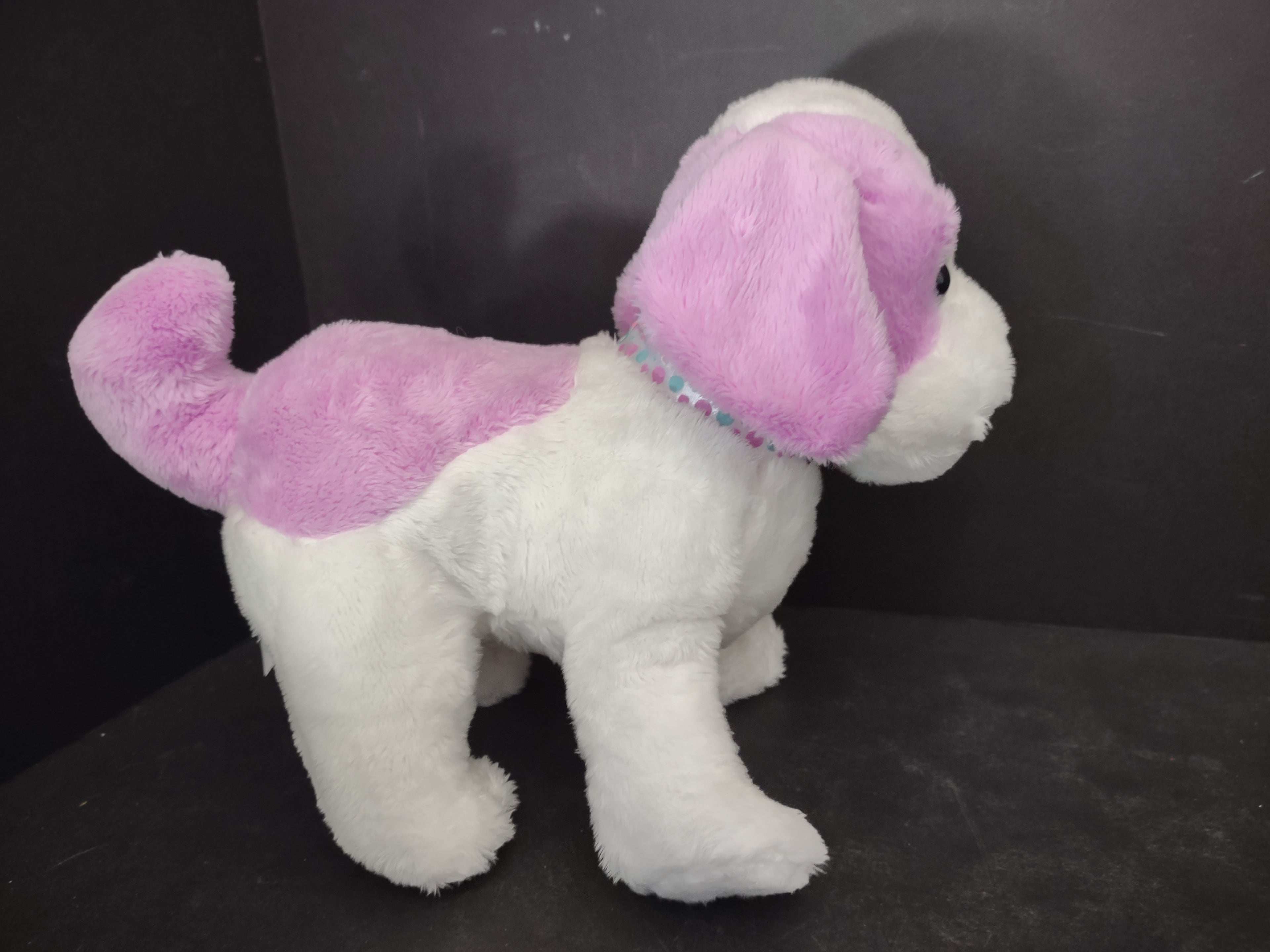 Ganz Pudding Pup New with Tag White Lavender Plush Dog (lot 3168j)
