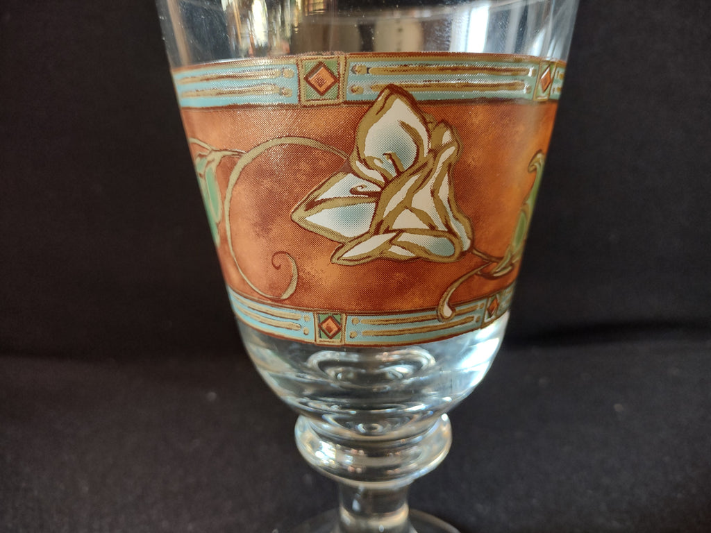 Vintage Pfaltzgraff USA Water Goblet Mission Flower (lot 5266)