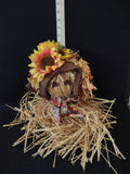 Halloween/Fall Hand Made Terra Cotta Pot Scarecrow Head (Lot 3361)