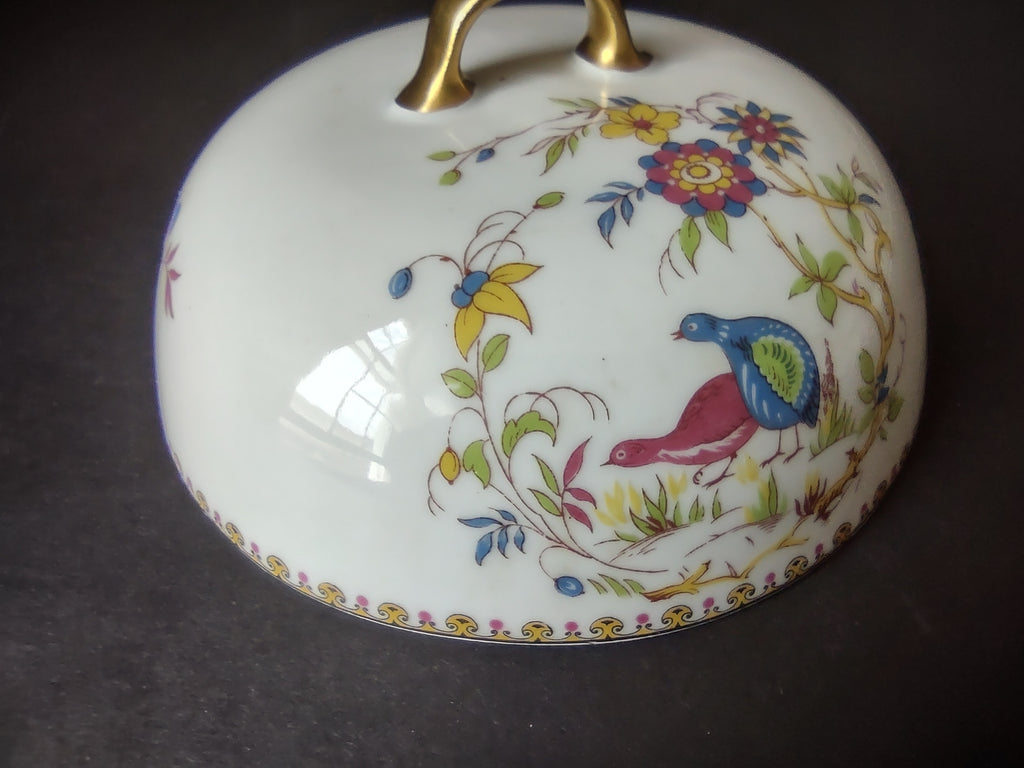B. Altman Limoges Old Abbey Rouen Spray Pheasant Butter Dish Lid ONLY (lot 812)