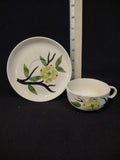 Vintage Dixie Dogwood Pattern Tea Cup Saucer Set Of 3 IMPERFECTIONS (Lot 4259)