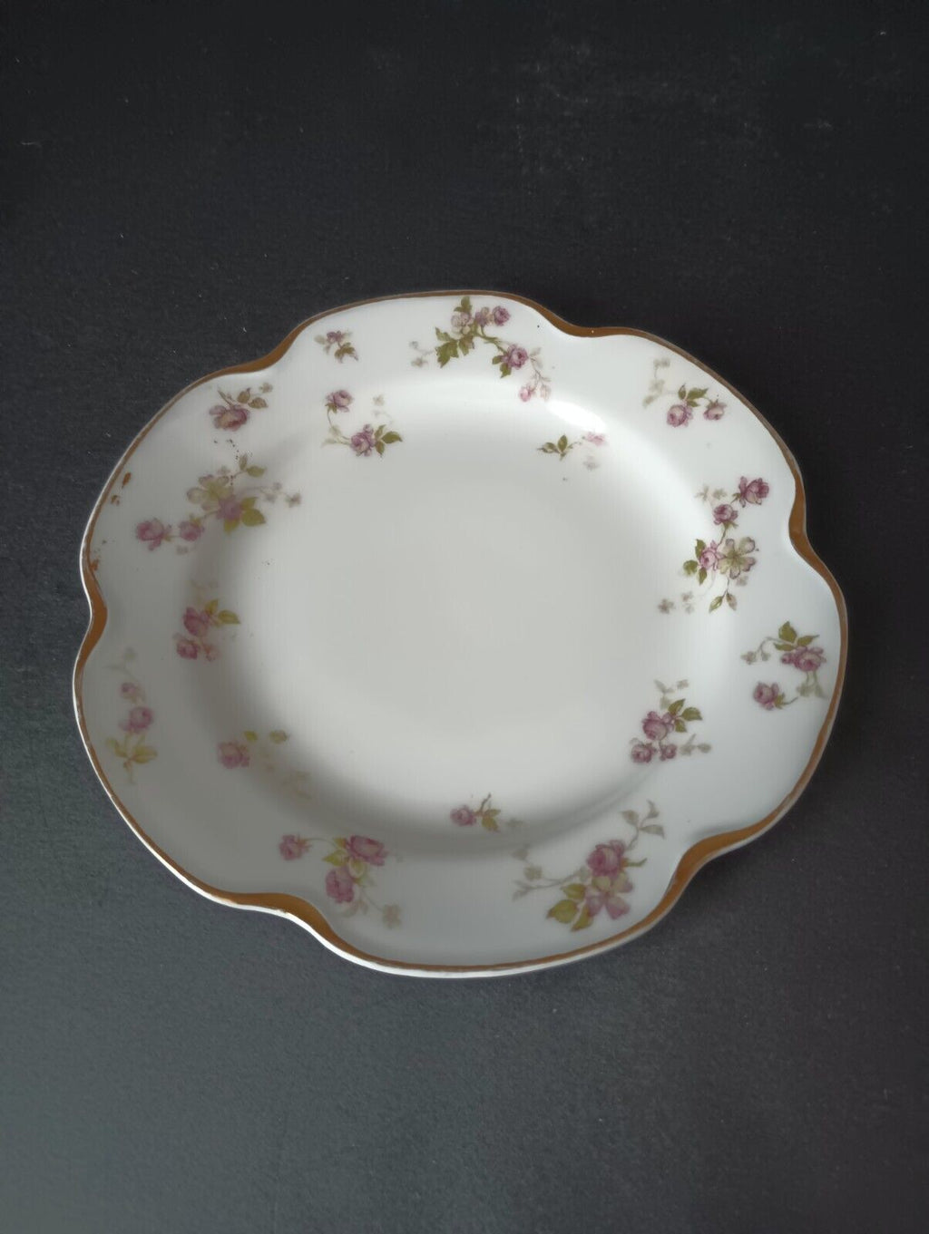Haviland Limoges Set Dinner Salad Bread/Butter Gold Trim Roses Plate (lot 373