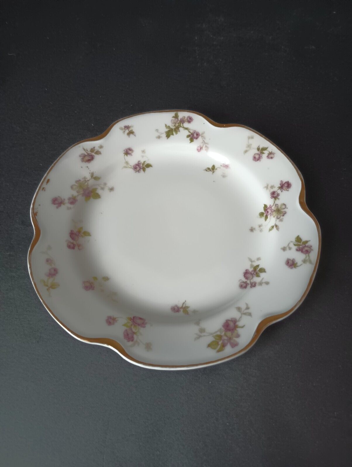 Haviland Limoges Set Dinner Salad Bread/Butter Gold Trim Roses Plate (lot 373