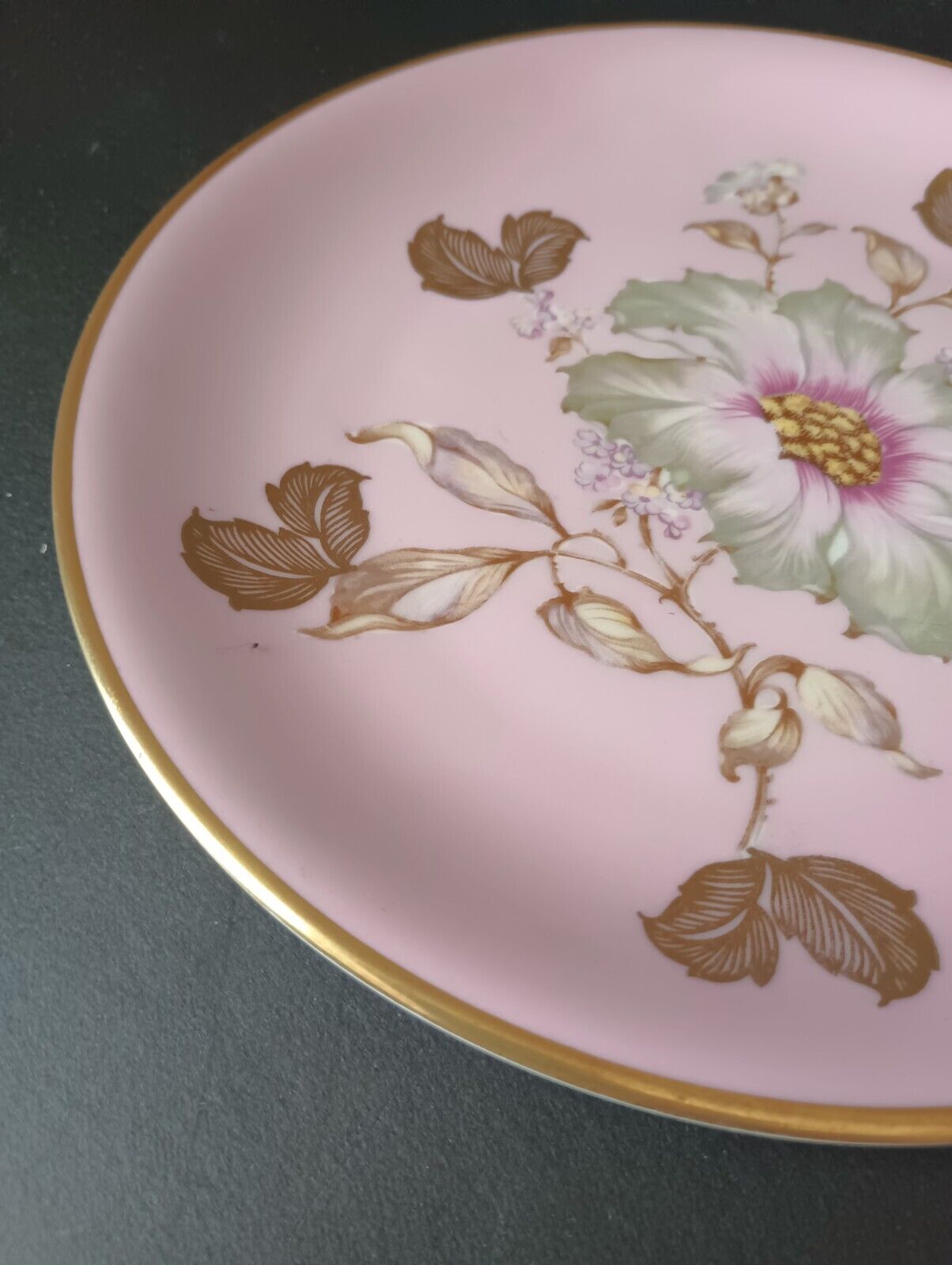 Set of 2 Dessert Plate Bavaria Pink Turquoise Flower 7-3/4" (lot 377)