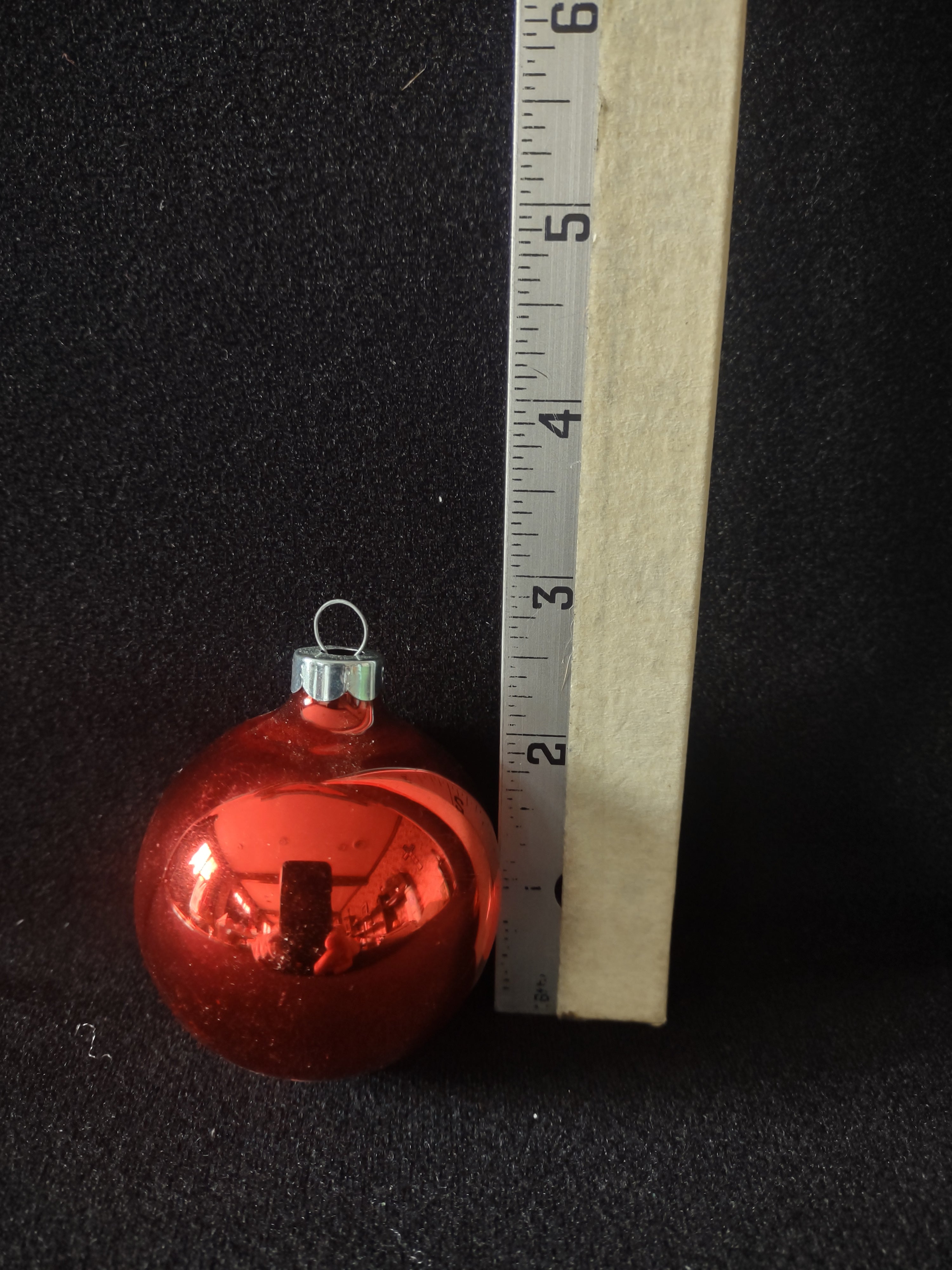 Vintage Christmas Pyramid Red Glass Ornaments 15 Original Box (Lot 4623)