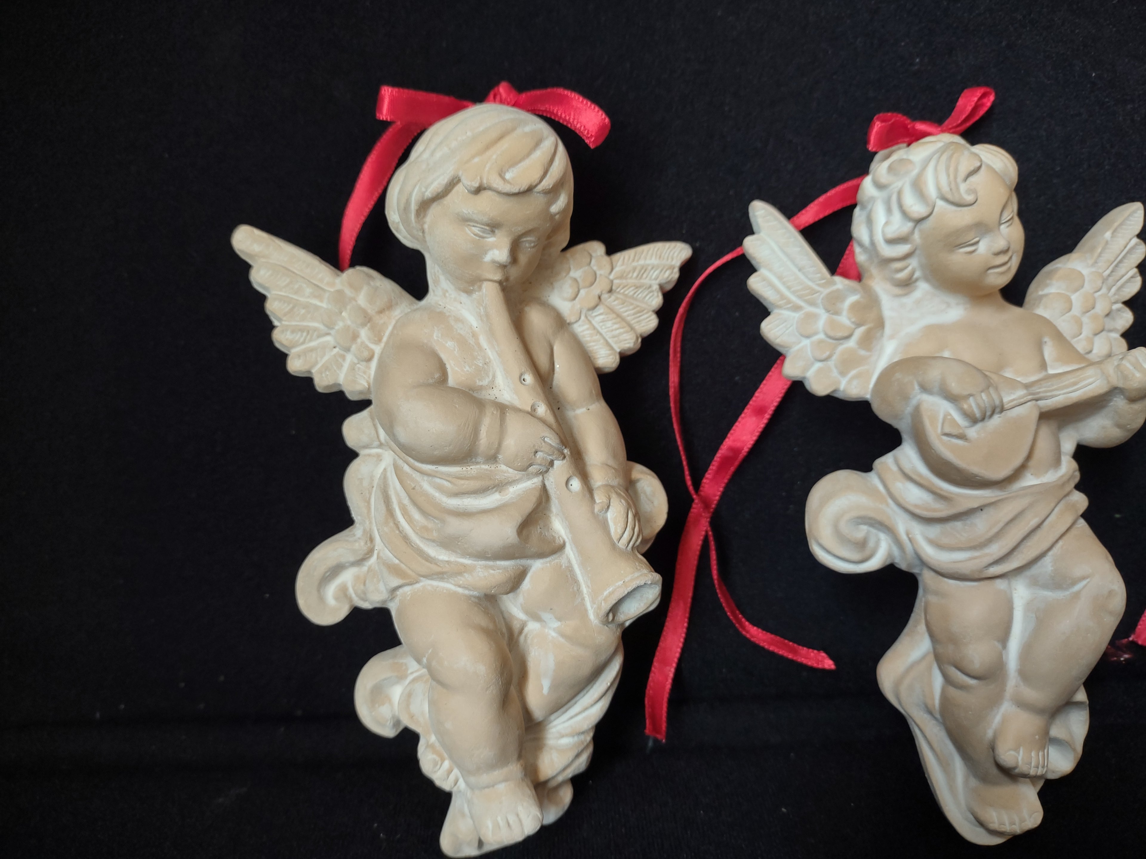 Set of 3 Terracotta Angel Cherub Christmas Tree Ornament (lot 1647)