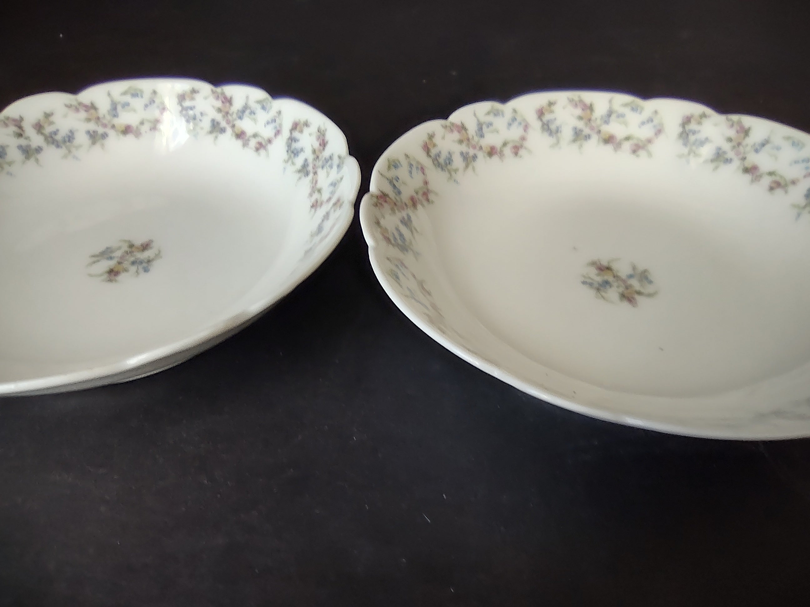 Haviland Limoges French Cottage Shabby Chic 2 x Cranberry Bowl Blue (lot 1117)