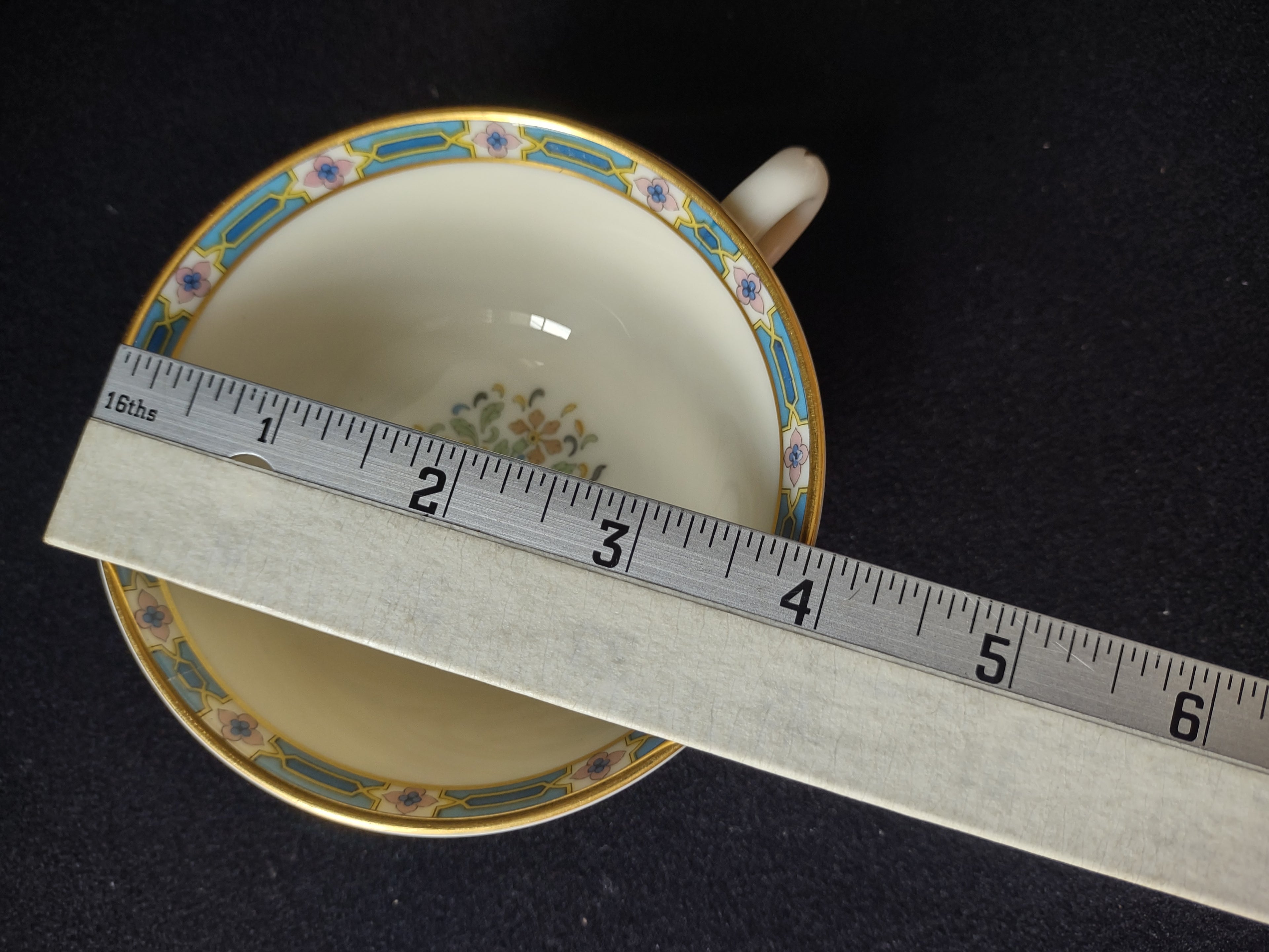 Vintage Lenox Tea Cup with Saucer Mystic Gold Stamp (lot 1812)