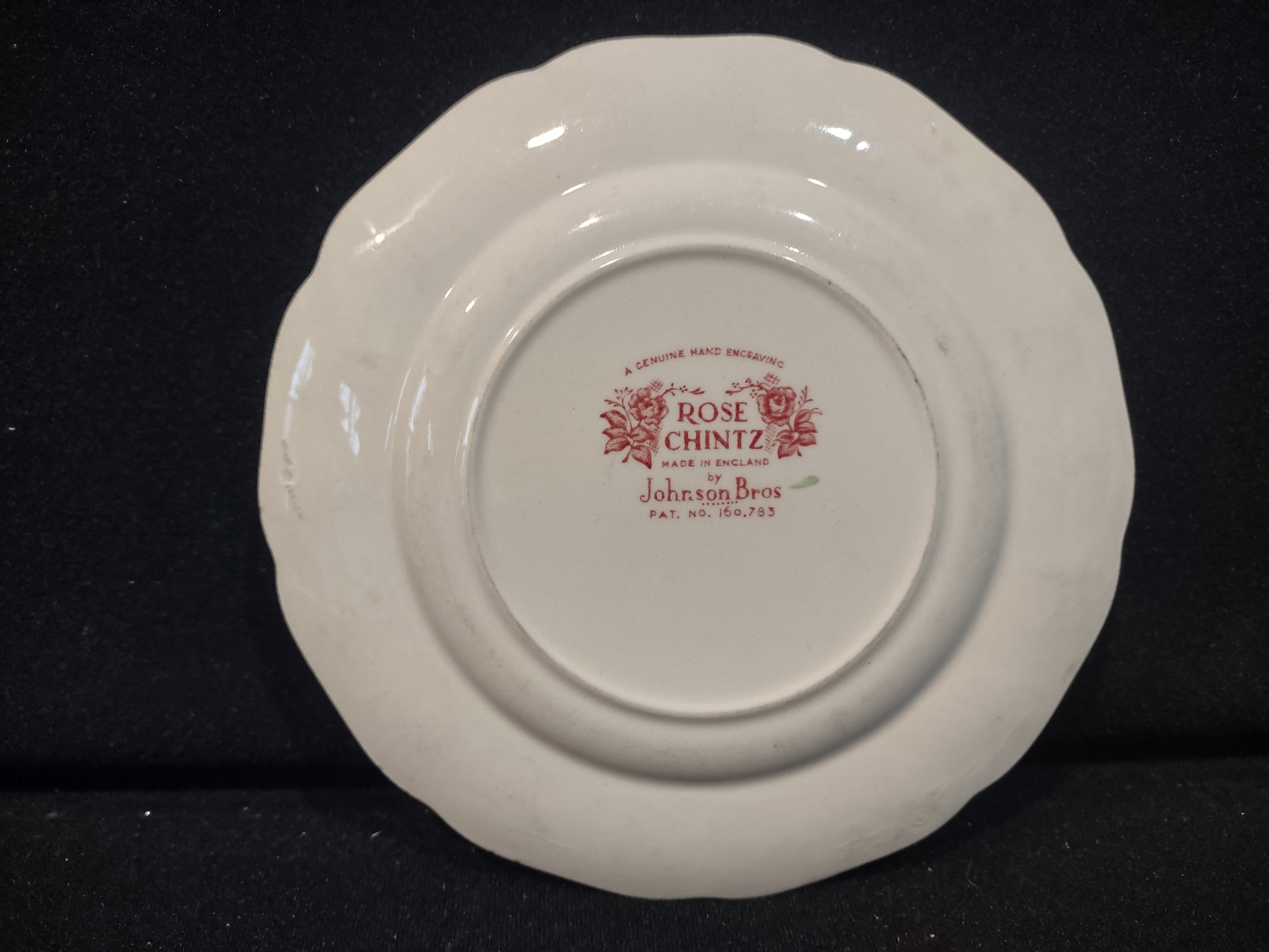 Vintage Small Bread Butter Plate Rose Chintz Johnson Bros Red Stamp (lot 5692)