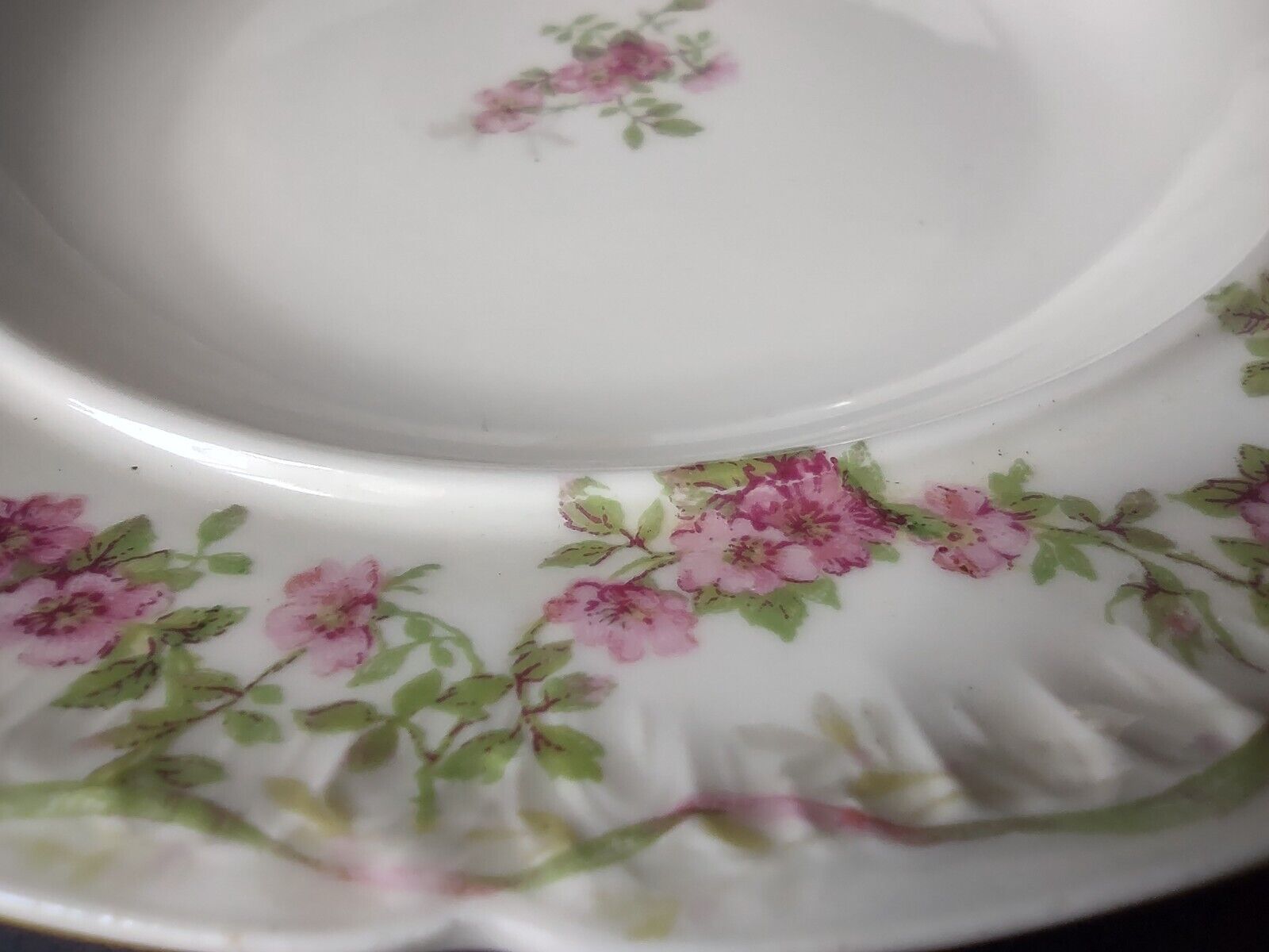 GDA Limoges Butter Dish NO LID Apple Blossom Garland Swag Ribbon (lot 749)