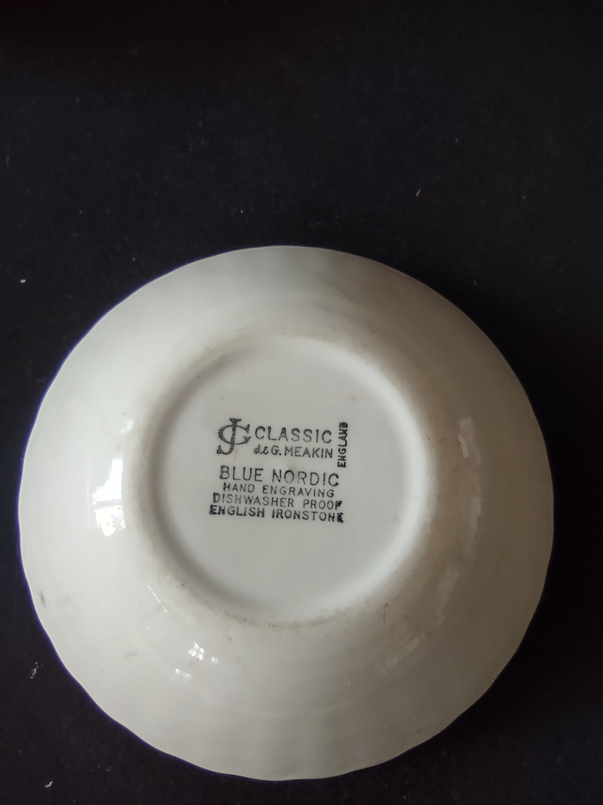Vintage Meakin Blue Nordic Soup Cereal Bowl Ironstone England Set of 2 (5969)