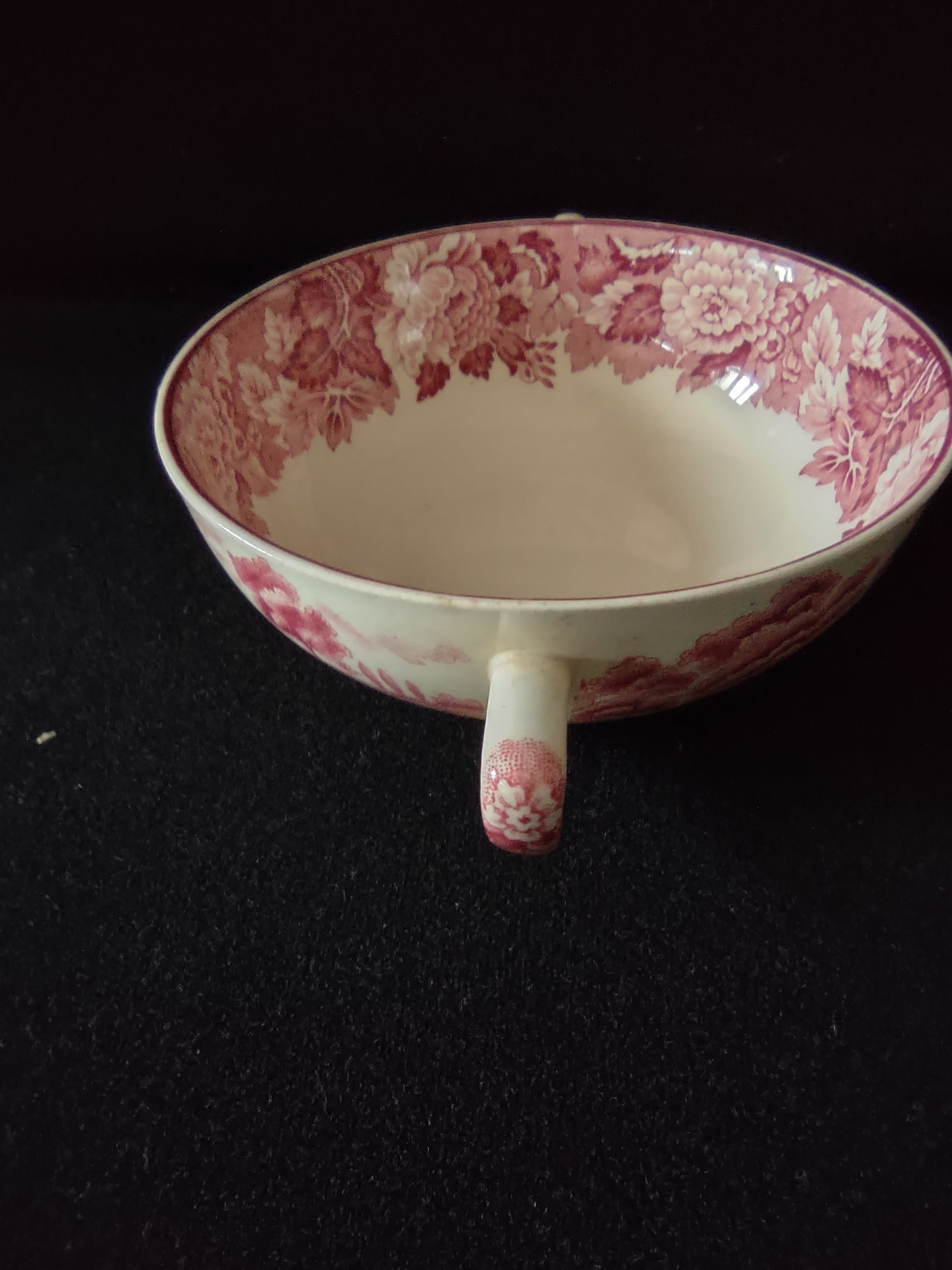 Vintage Wood Sons Cream Soup Bowl Enoch Woods English Scenery REPAIRED (Lot 5683