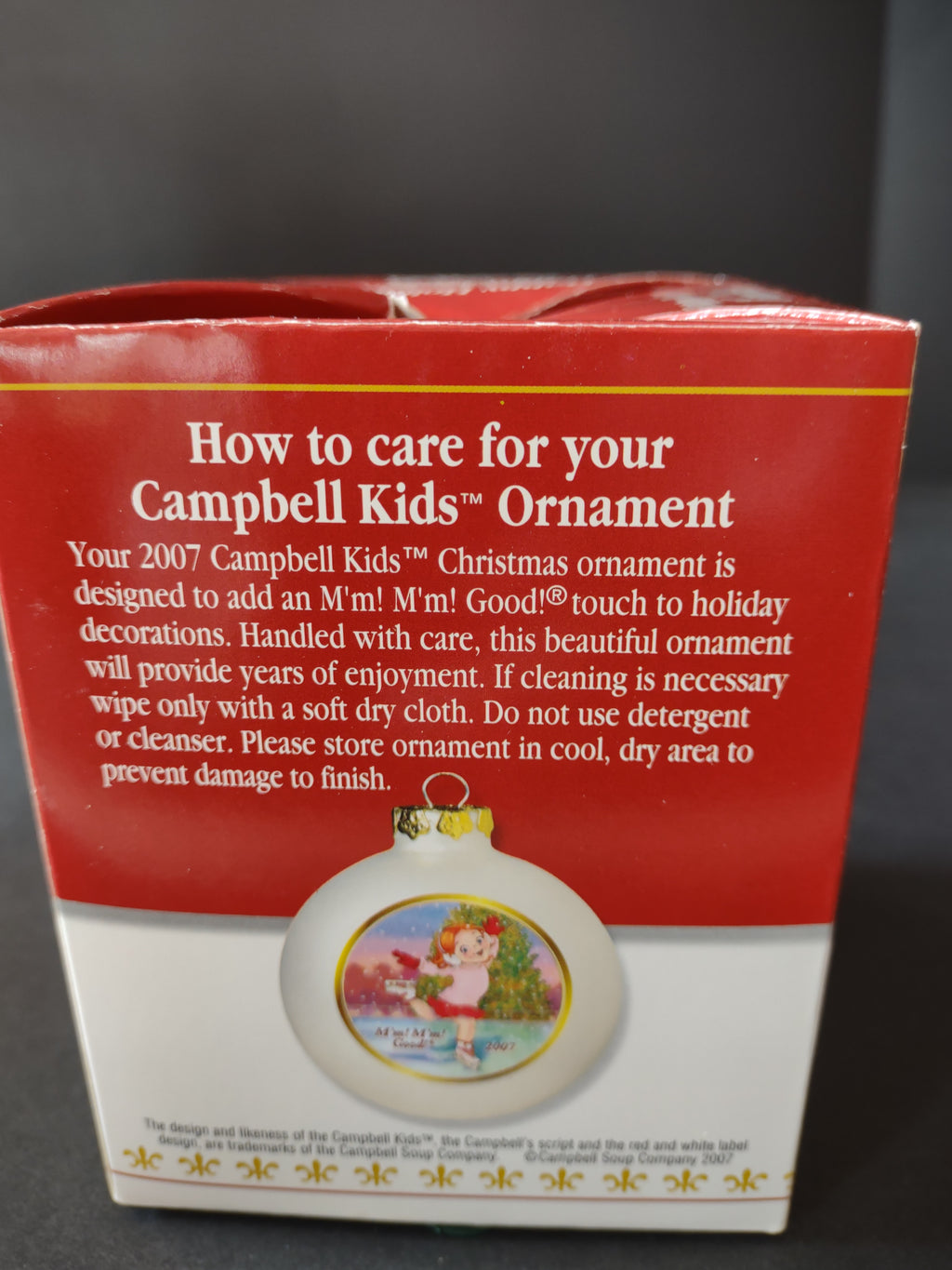 Vintage Christmas 2007 Campbells White Collector Edition Ornament (Lot 4701)