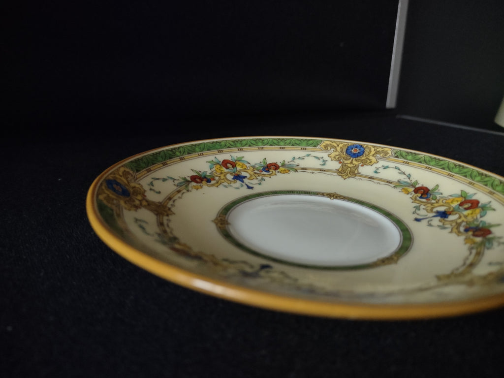 Vintage Minton Windsor Green Saucer Bone China Scroll Work (Lot 5495)