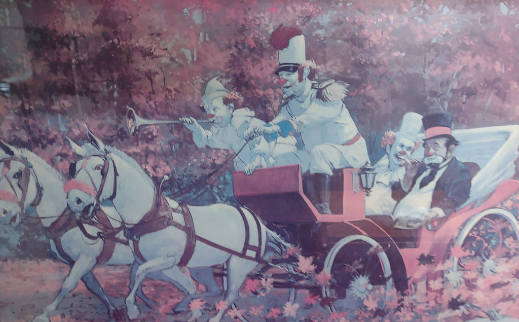 Clown Pink Robert Owen Once Around the Park Picture ONLY 28" x 22" (lot 3319c)