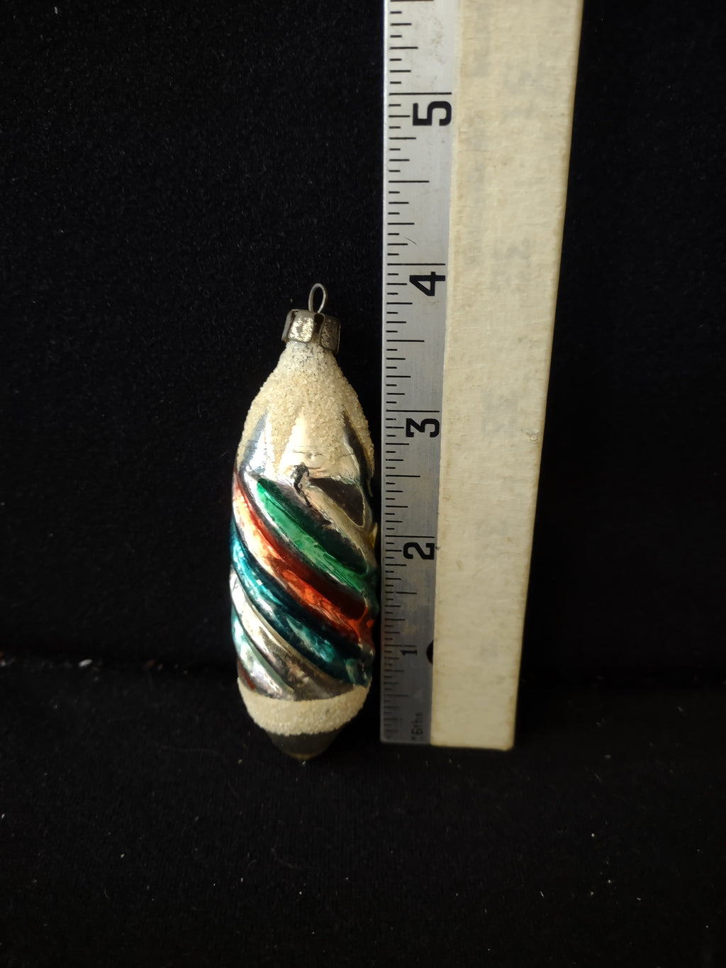 Vintage Christmas Shine Brite Ornament Barber Pole Glass (Lot 3907)