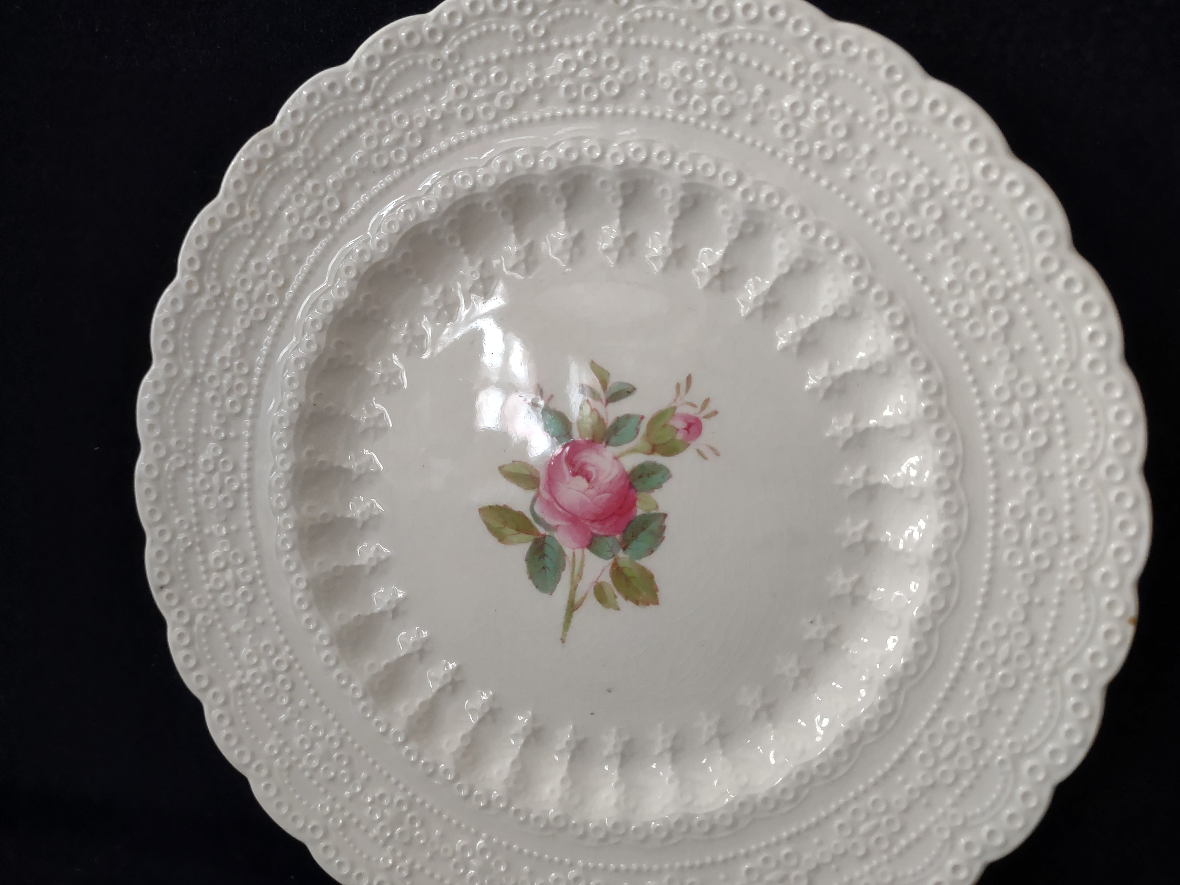 Vintage Spode Jewel Billingsley Rose Small Plate Red Stamp Ironstone (lot5832)