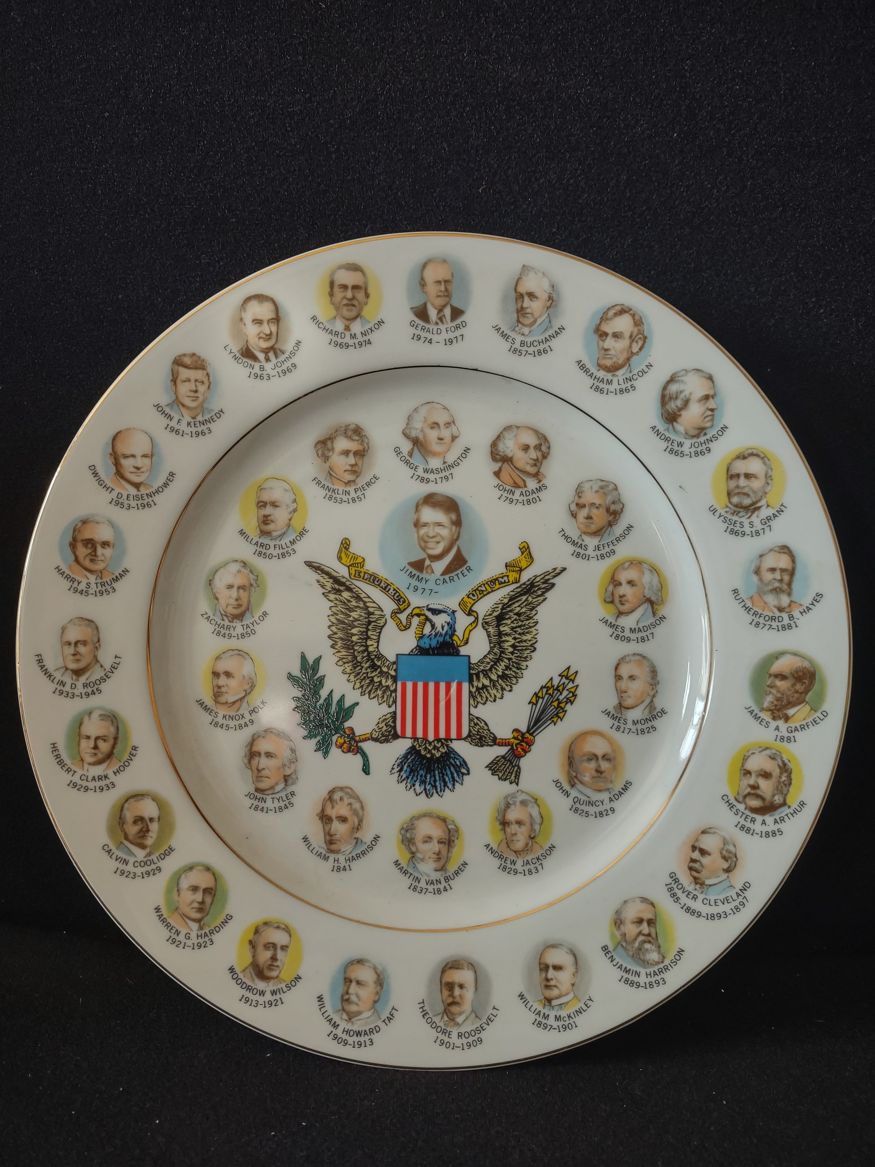 Vintage Japan Two Hundred Years of Presidents Wall Plate (lot 5288)