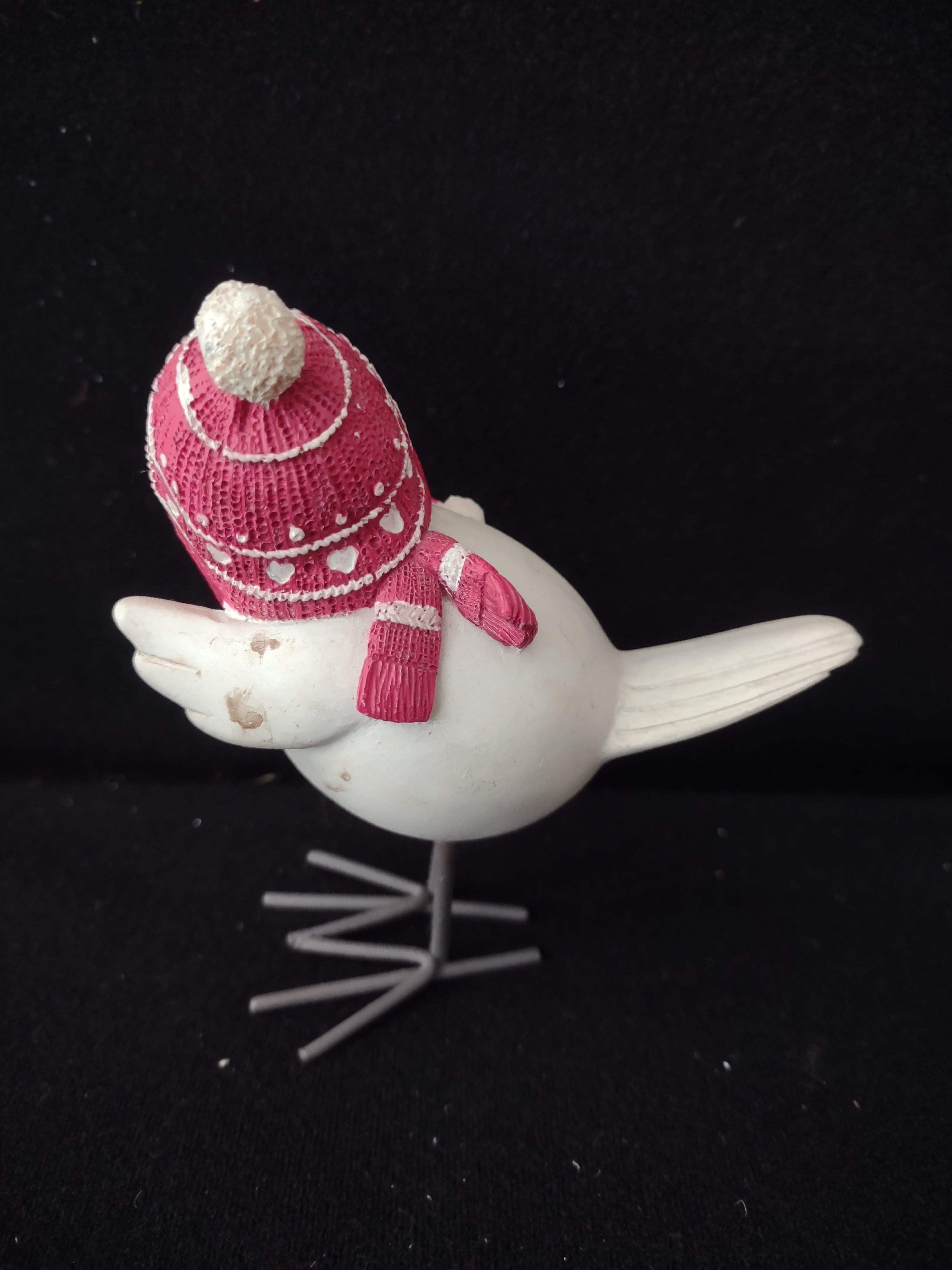 Vintage Winter Christmas 3 Skating Birds in Hats Cute Funny (Lot 3673)