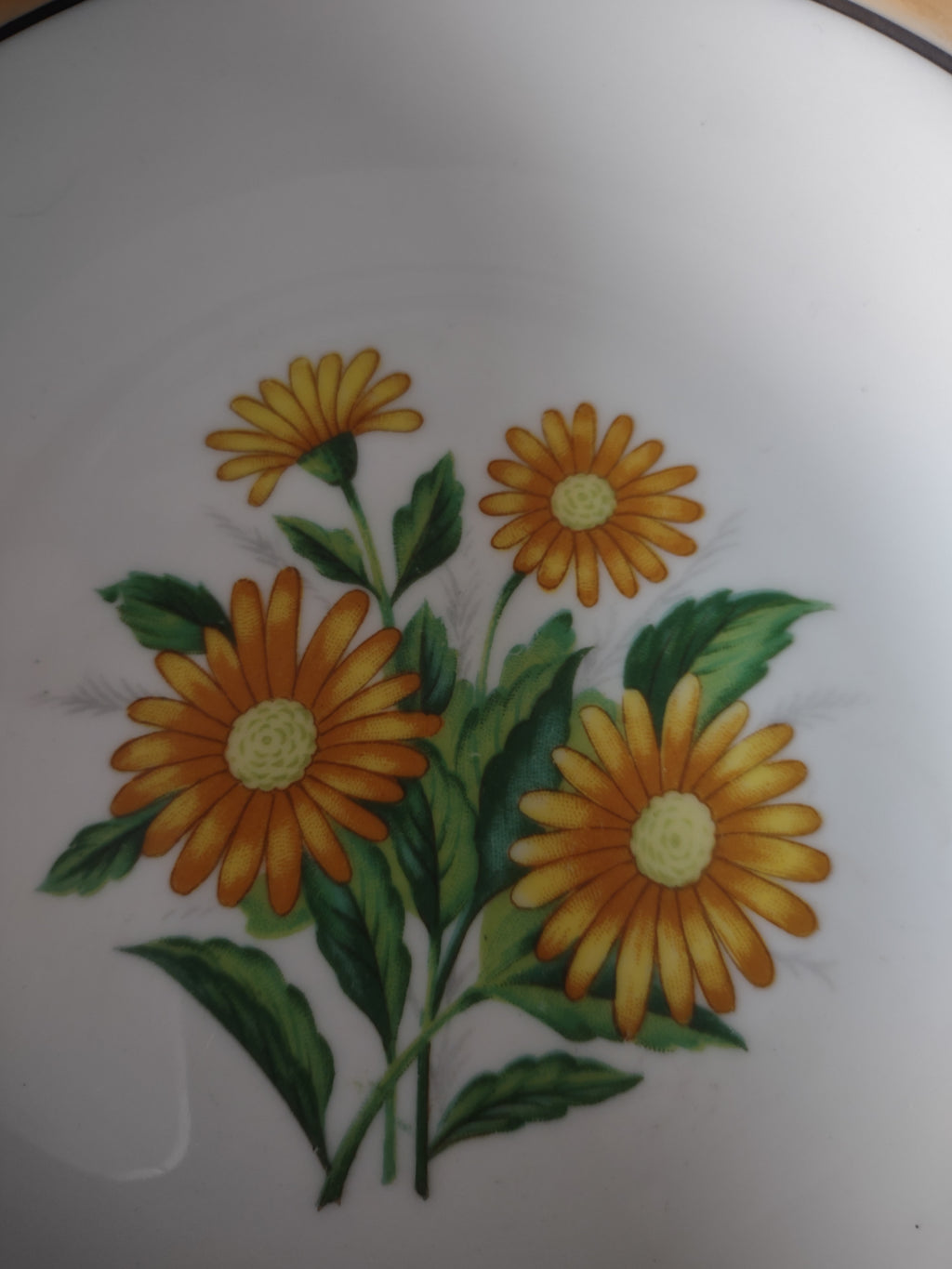Vintage 9 " Lusterware Bowl Orange Yellow Flower Joemen Japan (Lot 5049)