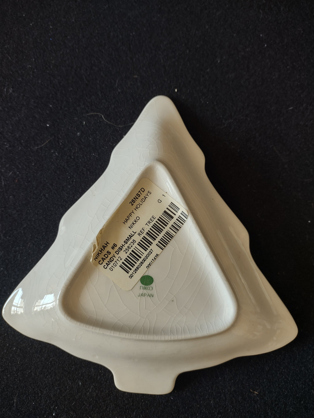Vintage Nikko Japan Small Candy Dish Christmas Tree x 3 Some CRAZING (Lot 4821)