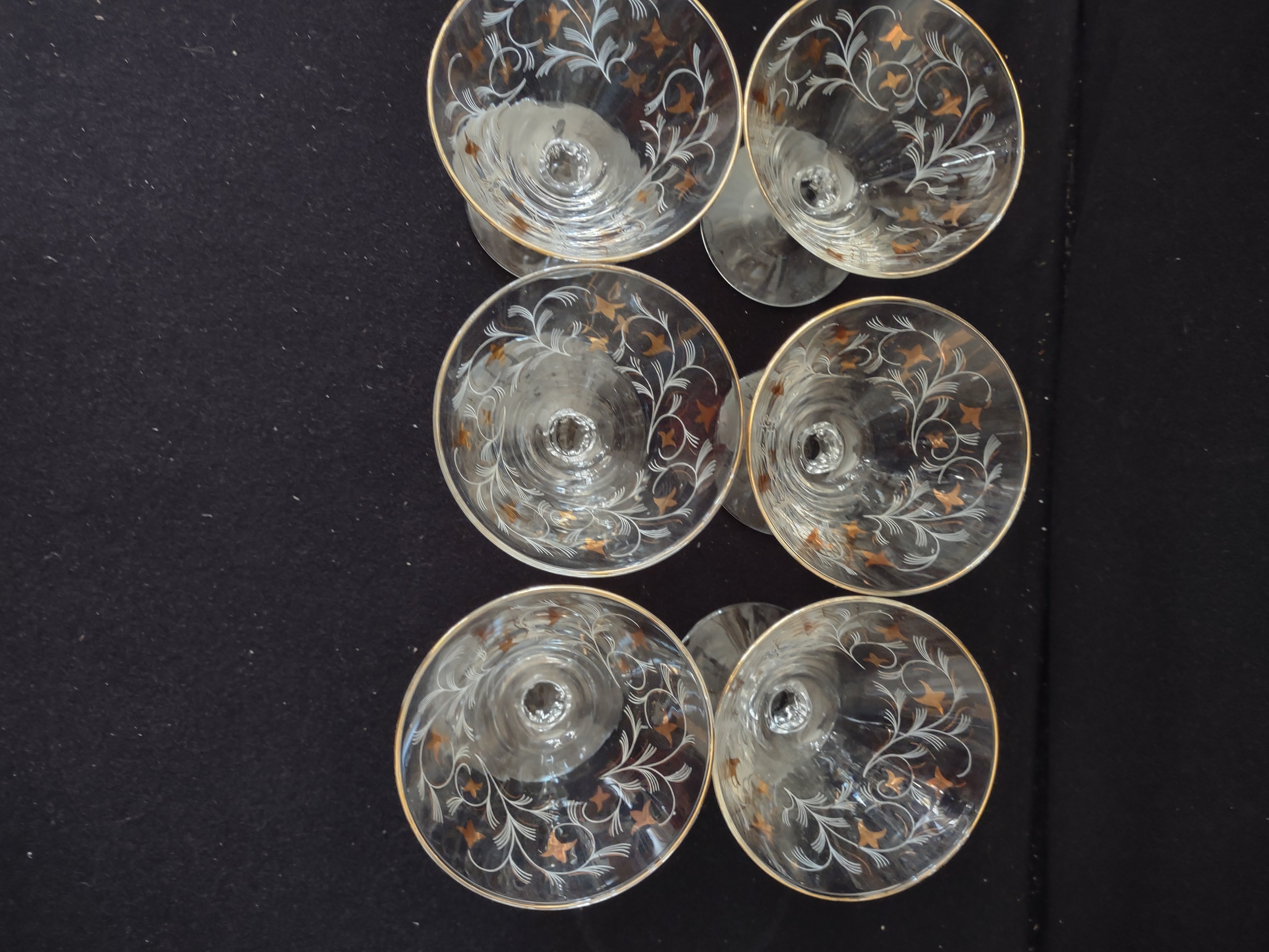 Vintage Libbey Royal Fern Champagne Gimlet Sherbet Glasses Set Of 6 (Lot 3779