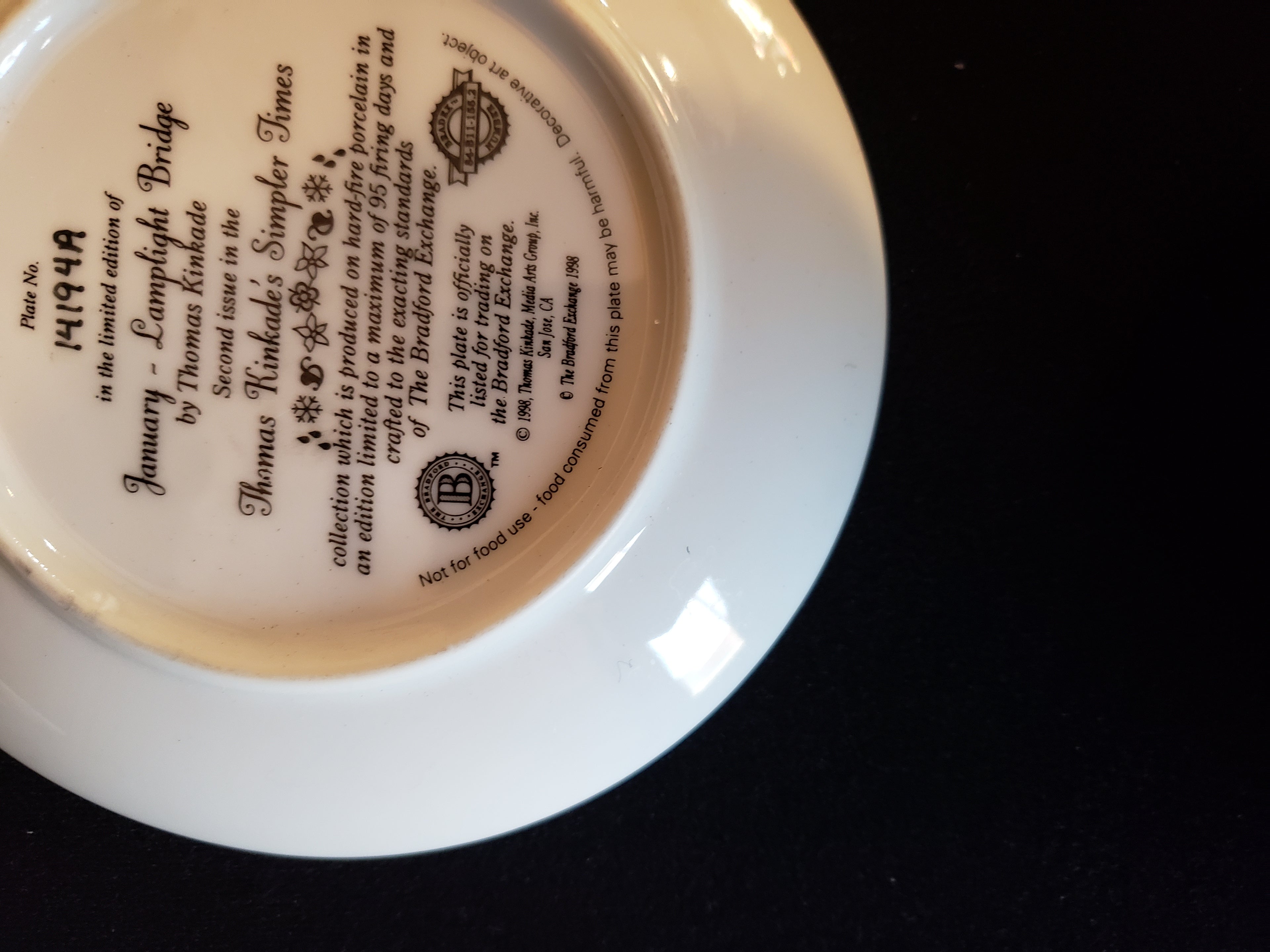 Thomas Kinkade Plate Simpler Times Bradford Exchange