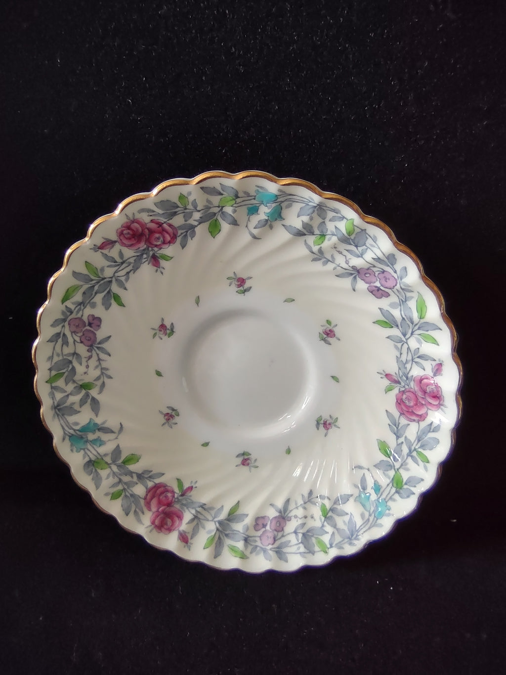Vintage Minton Printemps Tea Cup Saucer Bone China Floral Gold x 3 (Lot 5474)