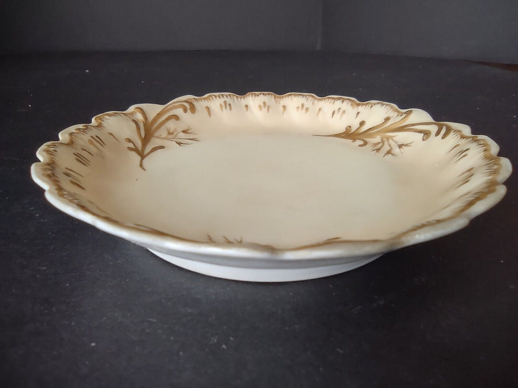 1892 - M. Redon Limoges Raised Edge Gold Trim Small Plate Bowl Cream (lot 696)