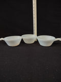 Vintage Fire King Milk Glass Soup Bowls Beehive Design Handle Set Of 3 (Lot 5344