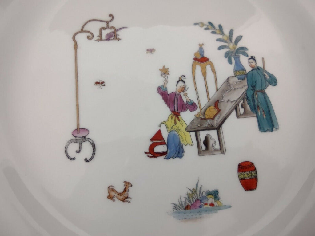 034 Vintage Bone China Platter Reproduction of Early Worcester Chinese Motiv
