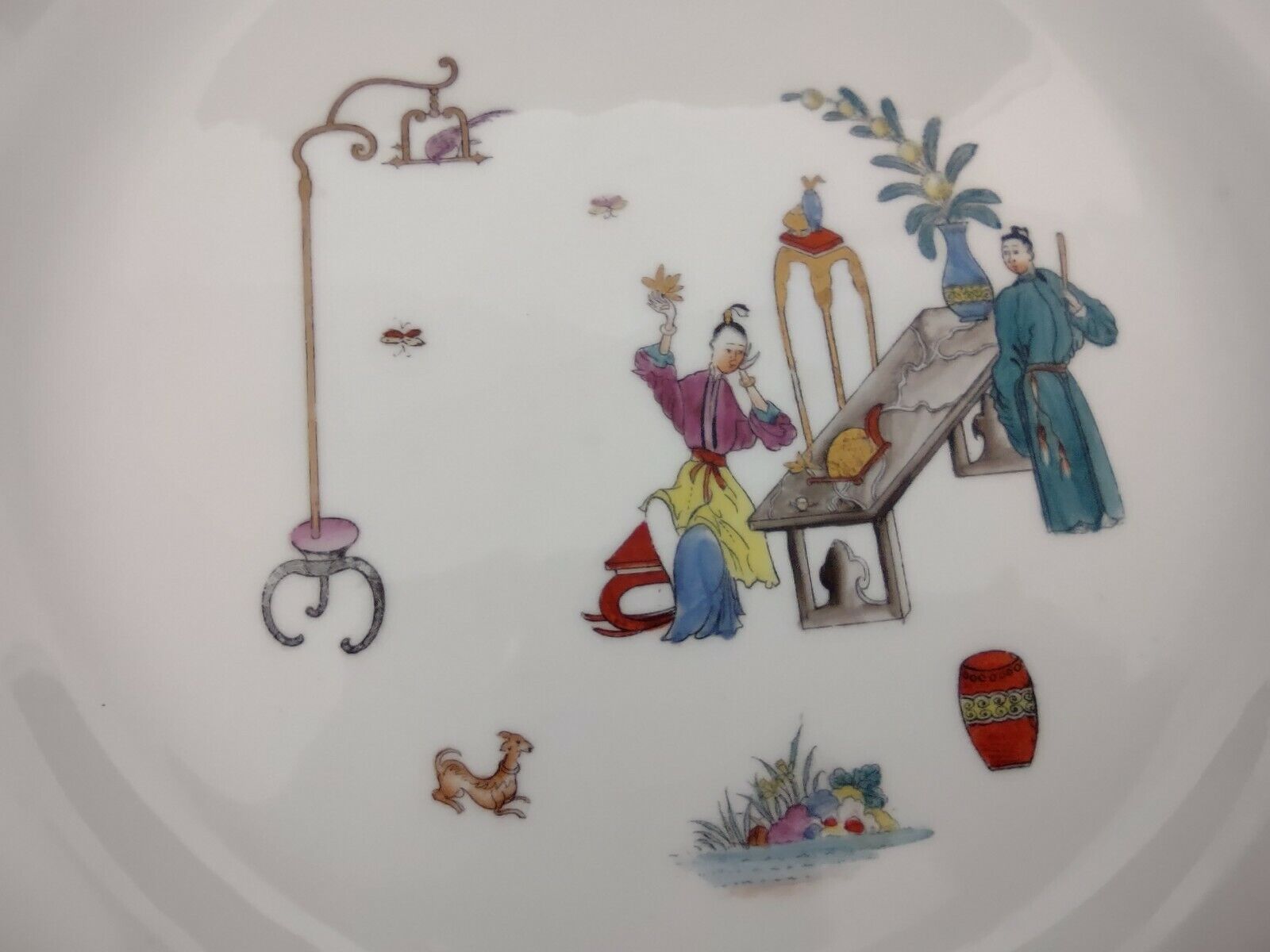 034 Vintage Bone China Platter Reproduction of Early Worcester Chinese Motiv