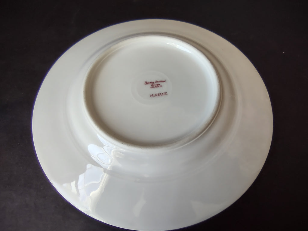 Haviland France Limoges Bread/Butter Plate Marie Blue Ribbon Rose (lot 1110)