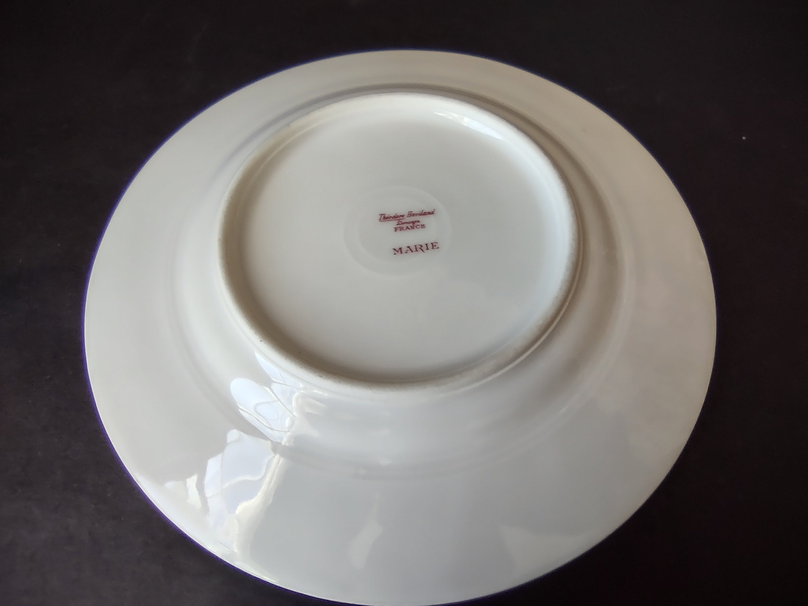 Haviland France Limoges Bread/Butter Plate Marie Blue Ribbon Rose (lot 1110)